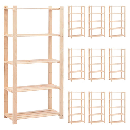 vidaXL Étagères de rangement à 5 niveaux 10pcs 80x38x170 cm Pin 250 kg