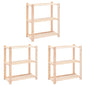 vidaXL Étagères de rangement à 3 niveaux 3 pcs 80x38x90 cm Pin 150 kg