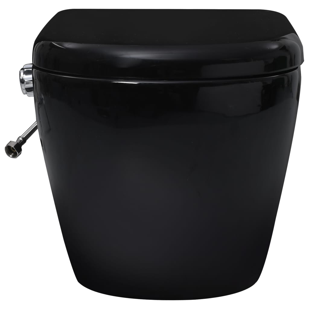 vidaXL Toilette murale sans bord à fonction de bidet Céramique Noir