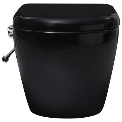 vidaXL Toilette murale sans bord à fonction de bidet Céramique Noir