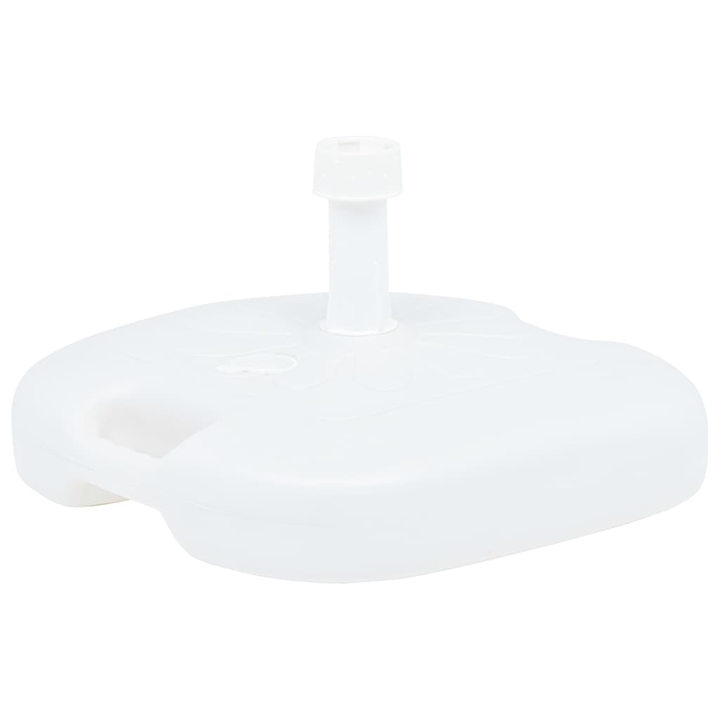 vidaXL Socle de parasol rempli de sable/d'eau 16 L Blanc Plastique
