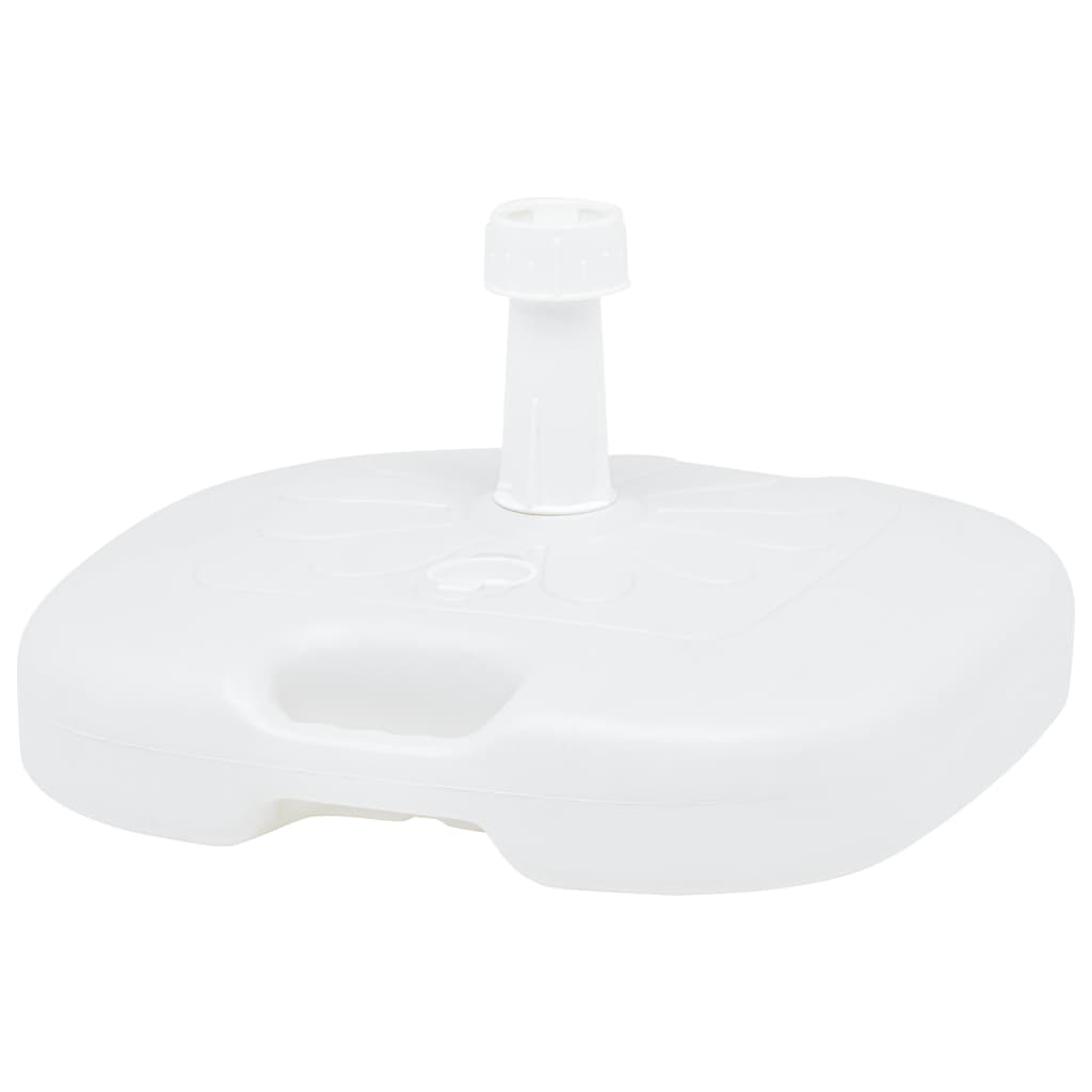 vidaXL Socle de parasol rempli de sable/d'eau 16 L Blanc Plastique