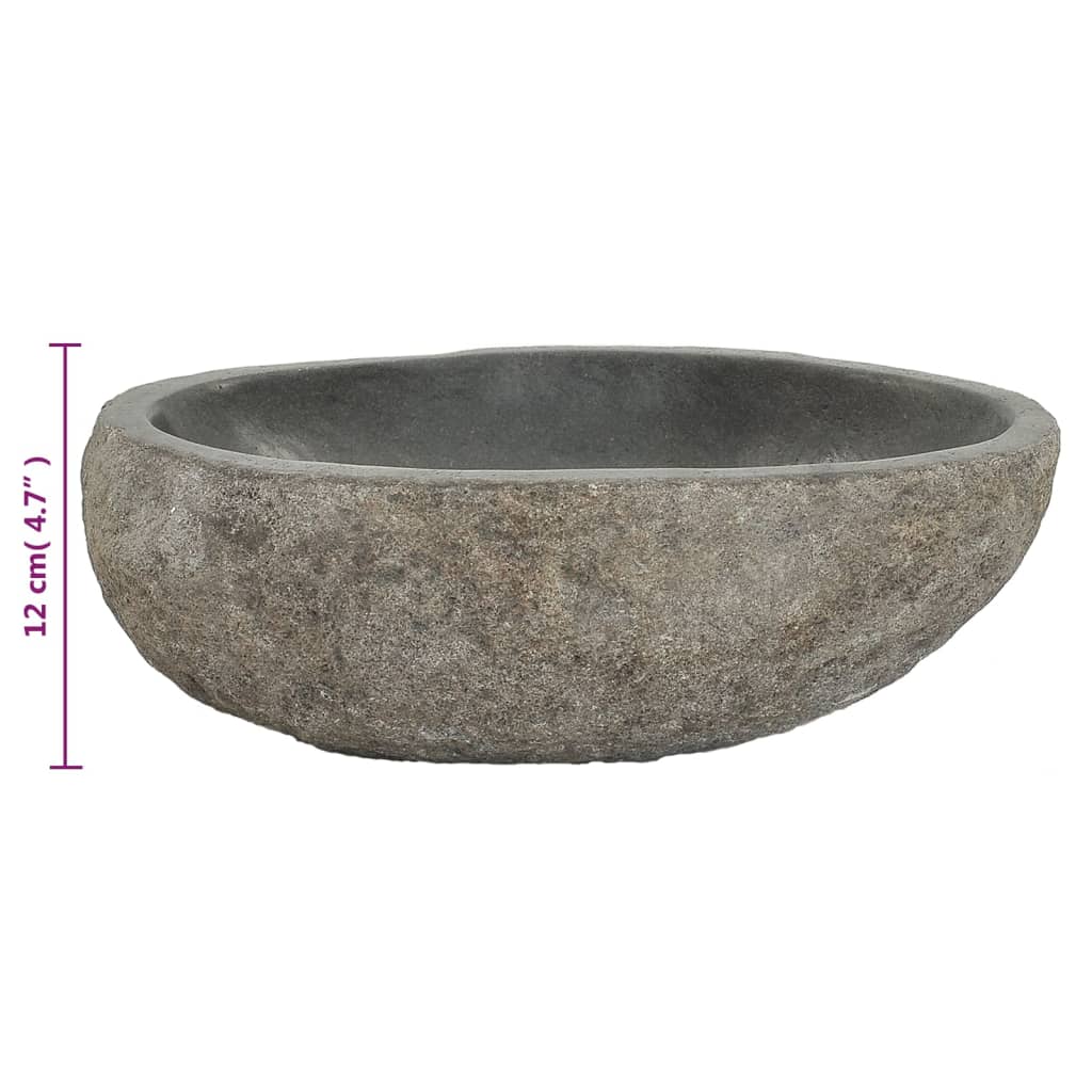 vidaXL Lavabo en pierre de rivière Ovale 29-38 cm
