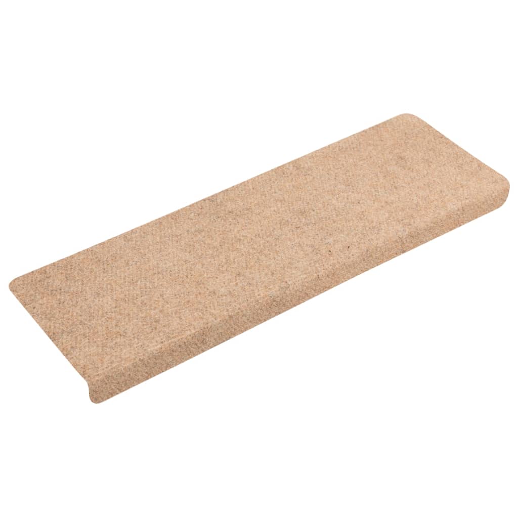 vidaXL Tapis d'escalier 15 pcs Tissu aiguilleté 65x21x4 cm Marron