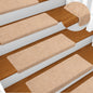 vidaXL Tapis d'escalier 15 pcs Tissu aiguilleté 65x21x4 cm Marron