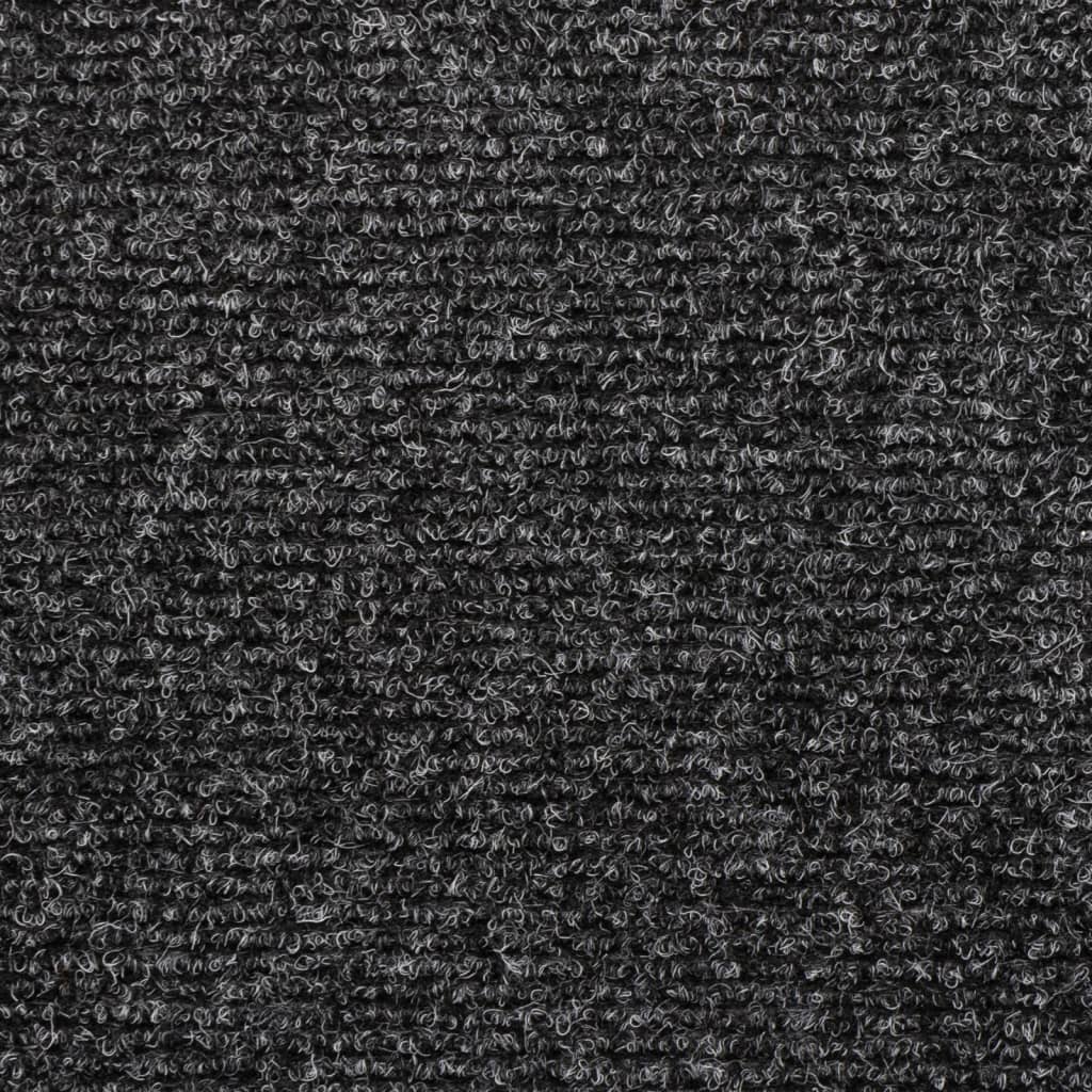 vidaXL Tapis d'escalier 15 pcs Tissu aiguilleté 65x21x4 cm Gris