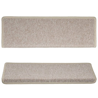 vidaXL Tapis d'escalier 15 pcs 65x21x4 cm Taupe