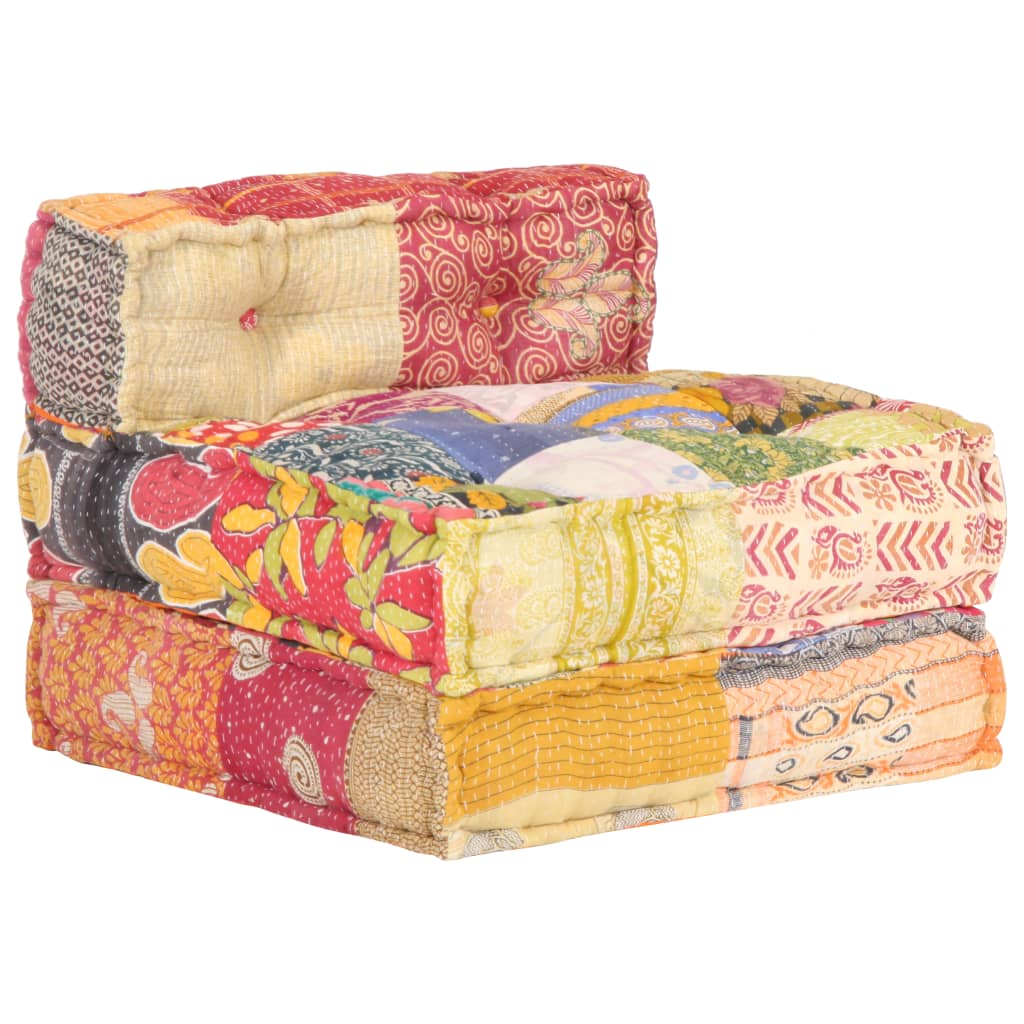 vidaXL Pouf modulaire Patchwork Tissu