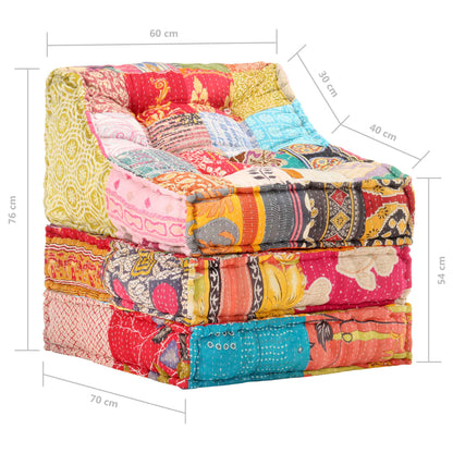 vidaXL Pouf modulaire Patchwork Tissu