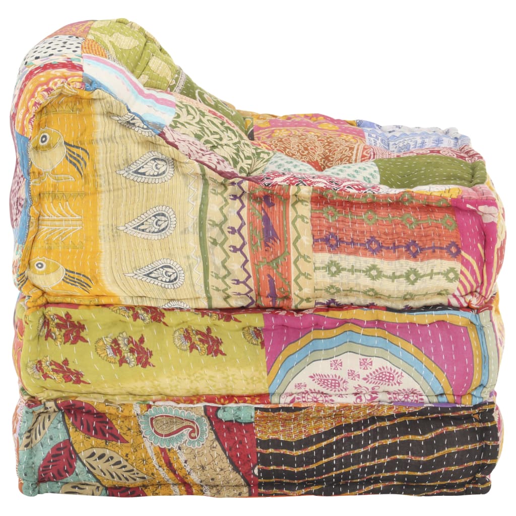 vidaXL Pouf modulaire Patchwork Tissu