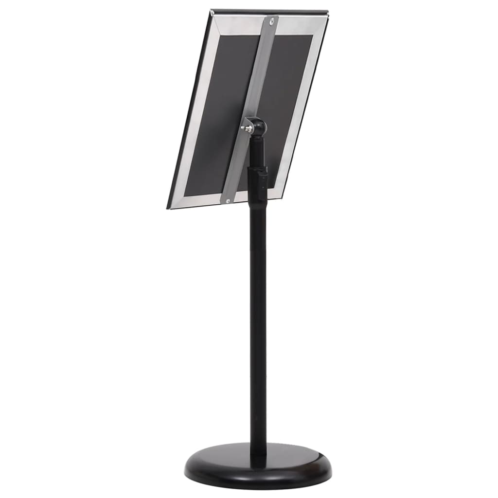 vidaXL Support d'affiche A3 sur pied Noir Alliage d'aluminium