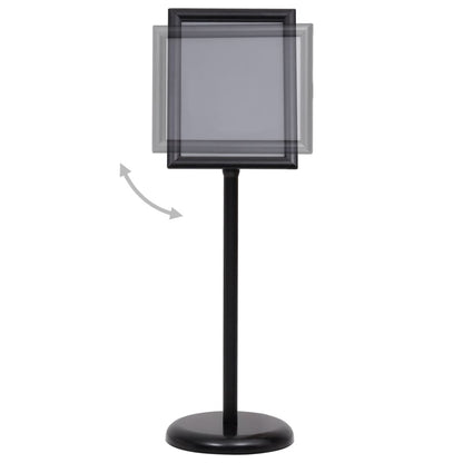 vidaXL Support d'affiche A4 sur pied Noir Alliage d'aluminium