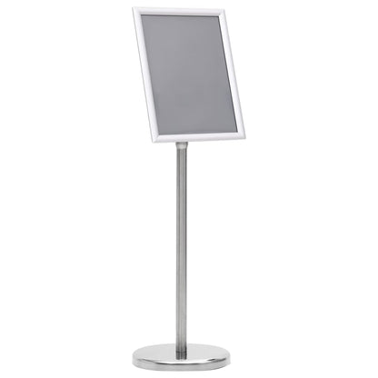 vidaXL Support d'affiche A4 sur pied Argenté Alliage d'aluminium
