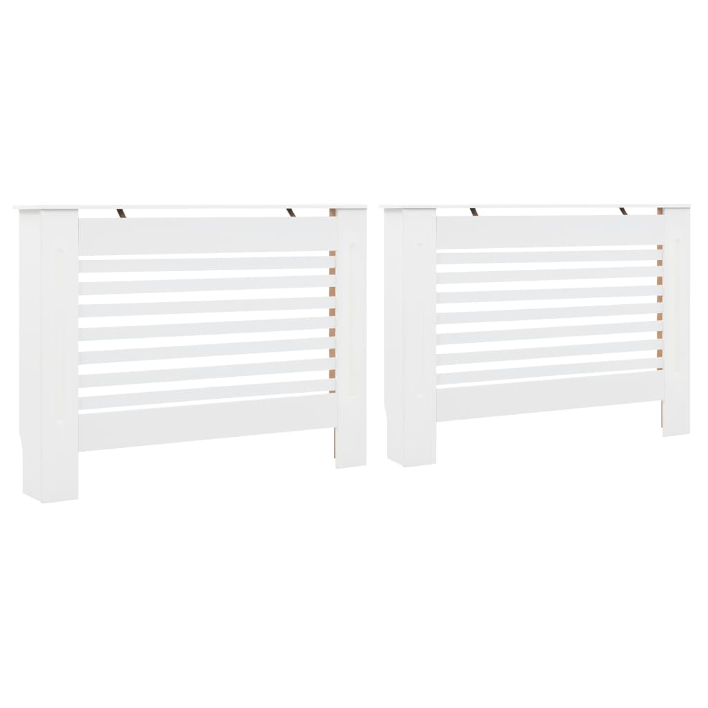 vidaXL Cache-radiateurs 2 pcs Blanc 112x19x81,5 cm MDF