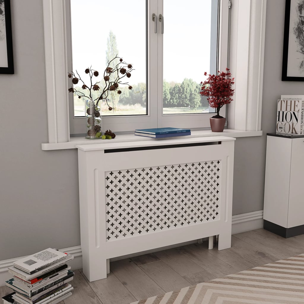 vidaXL Cache-radiateurs 2 pcs Blanc 112x19x81,5 cm MDF