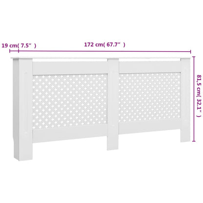 vidaXL Cache-radiateurs 2 pcs Blanc 172x19x81,5 cm MDF