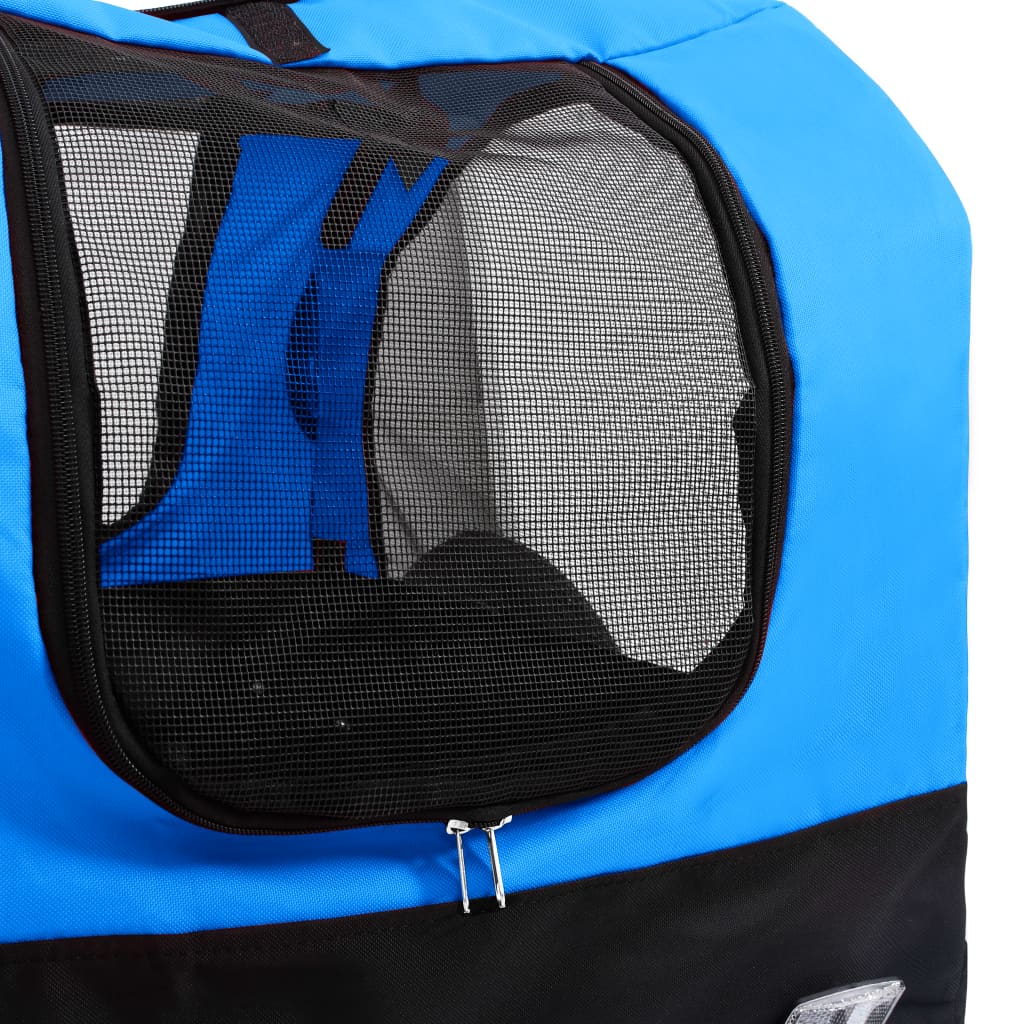 vidaXL Remorque de vélo pour chiens et poussette 2-en-1 bleu et noir