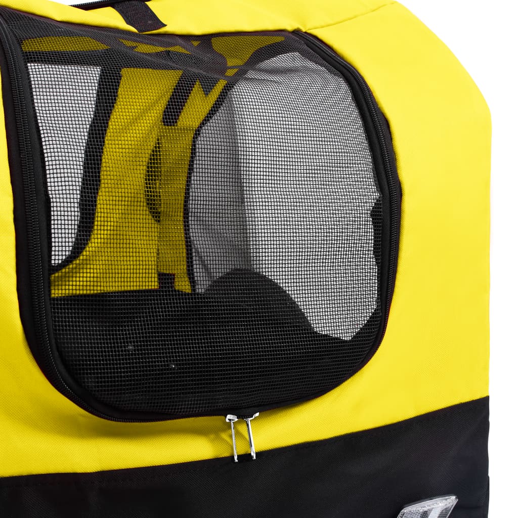 vidaXL Remorque de vélo pour chiens et poussette 2-en-1 jaune et noir
