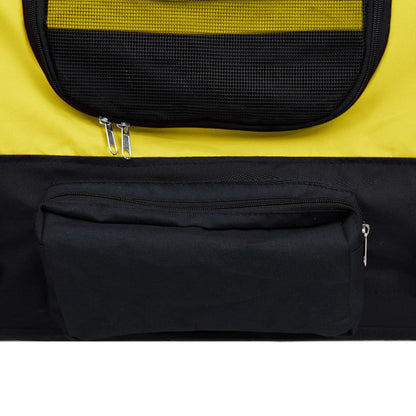 vidaXL Remorque de vélo pour chiens et poussette 2-en-1 jaune et noir