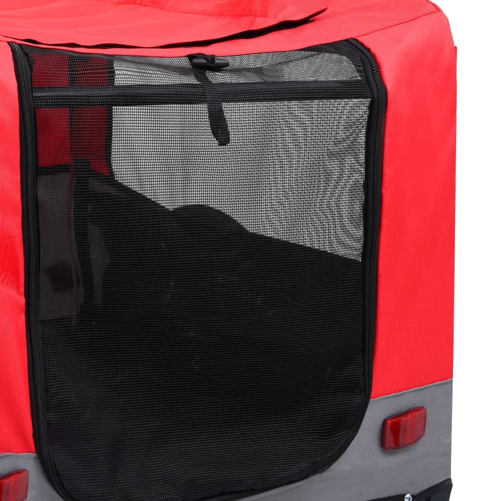 vidaXL Remorque de vélo pour chiens et poussette 2-en-1 rouge et gris