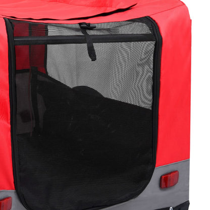 vidaXL Remorque de vélo pour chiens et poussette 2-en-1 rouge et gris