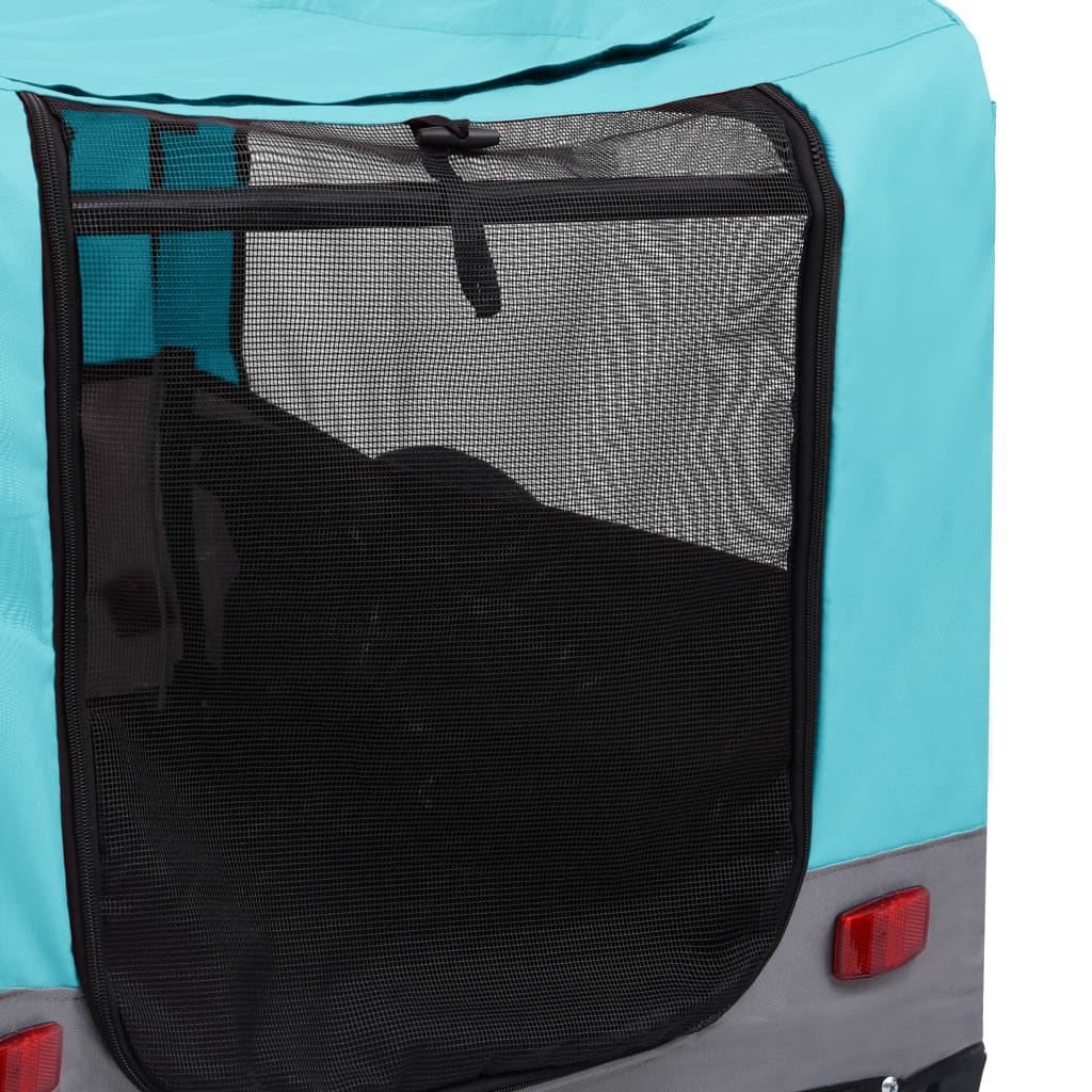 vidaXL Remorque de vélo pour chiens et poussette 2-en-1 bleu et gris