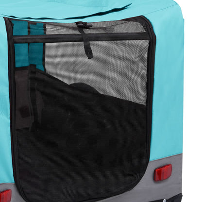 vidaXL Remorque de vélo pour chiens et poussette 2-en-1 bleu et gris