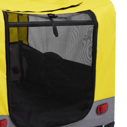 vidaXL Remorque de vélo pour chiens et poussette 2-en-1 jaune et gris