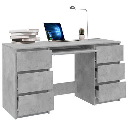 vidaXL Bureau Gris béton 140x50x77 cm Aggloméré