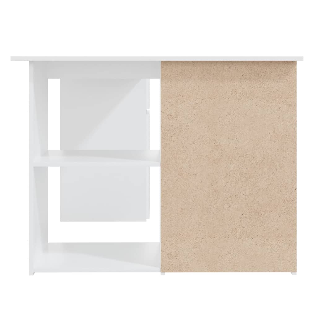 vidaXL Bureau d'angle Blanc 145x100x76 cm Bois d'ingénierie