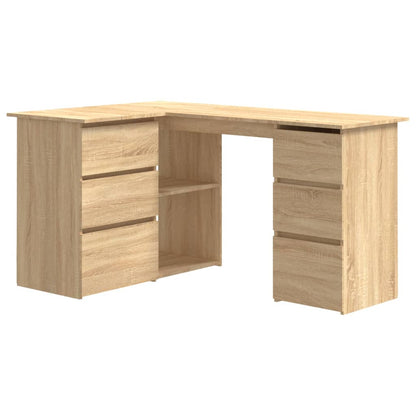 vidaXL Bureau d'angle Chêne sonoma 145x100x76 cm Aggloméré