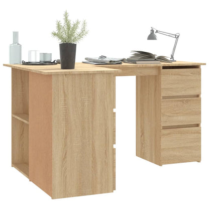 vidaXL Bureau d'angle Chêne sonoma 145x100x76 cm Aggloméré