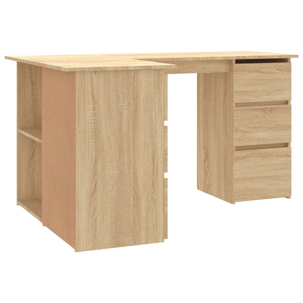 vidaXL Bureau d'angle Chêne sonoma 145x100x76 cm Aggloméré