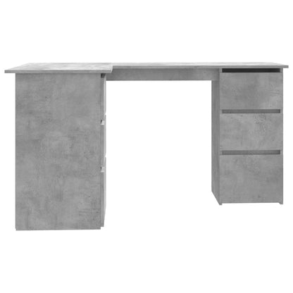 vidaXL Bureau d'angle Gris béton 145x100x76 cm Aggloméré