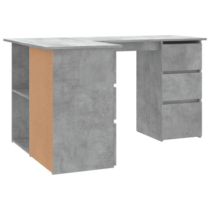 vidaXL Bureau d'angle Gris béton 145x100x76 cm Aggloméré