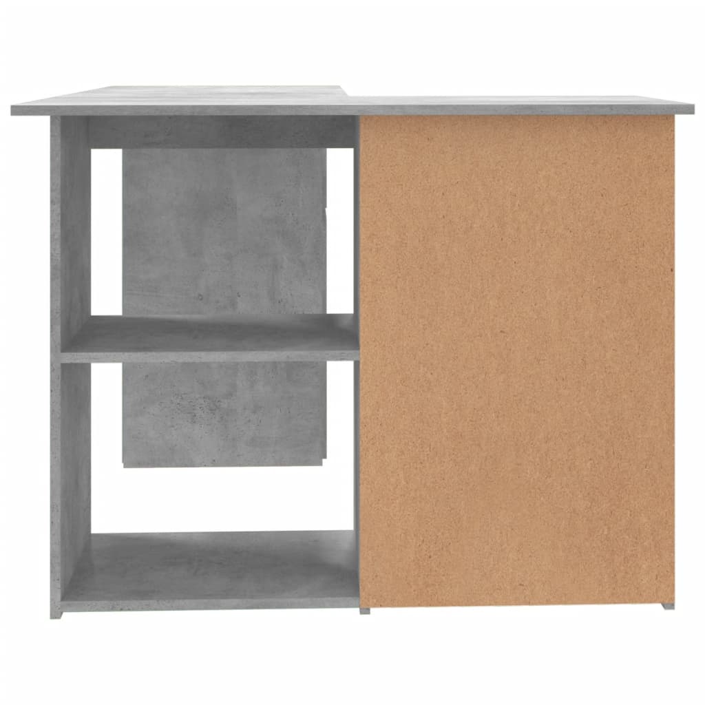 vidaXL Bureau d'angle Gris béton 145x100x76 cm Aggloméré