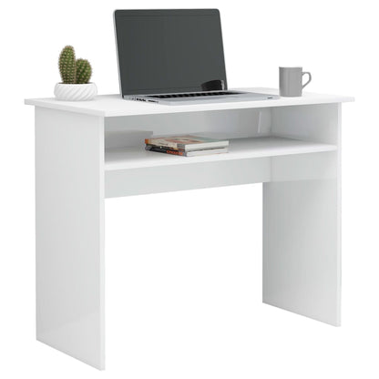 vidaXL Bureau Blanc brillant 90x50x74 cm Aggloméré
