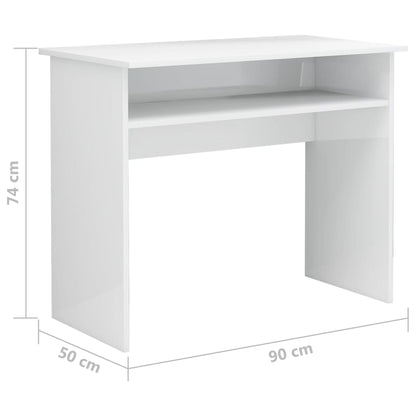 vidaXL Bureau Blanc brillant 90x50x74 cm Aggloméré