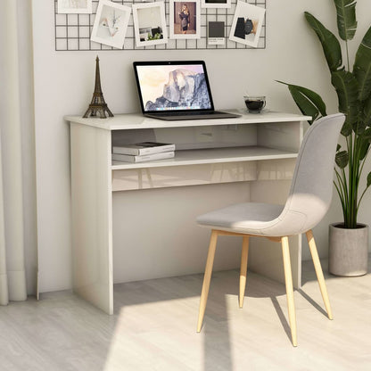 vidaXL Bureau Blanc brillant 90x50x74 cm Aggloméré