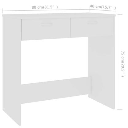 vidaXL Bureau Blanc 80x40x75 cm Bois d'ingénierie