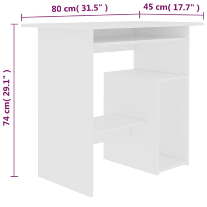 vidaXL Bureau Blanc 80 x 45 x 74 cm Aggloméré