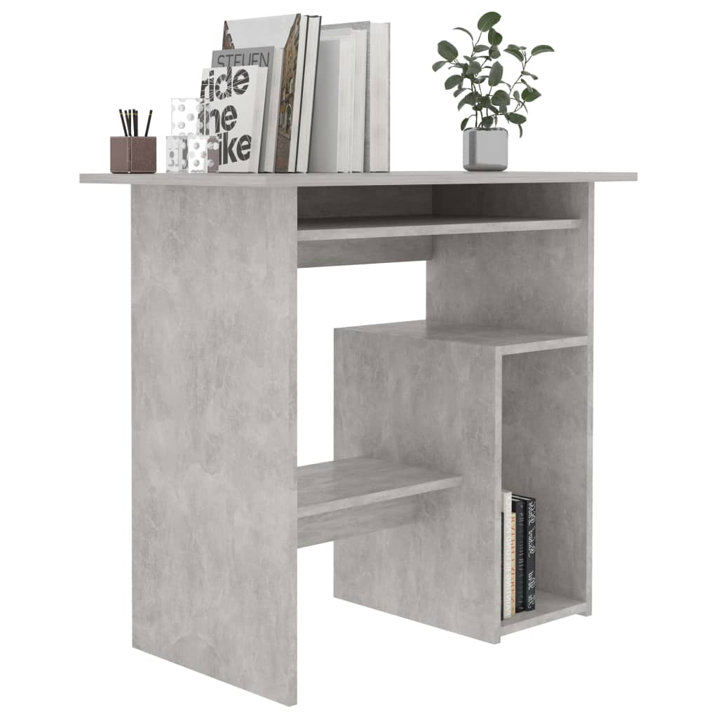 vidaXL Bureau Gris béton 80 x 45 x 74 cm Aggloméré