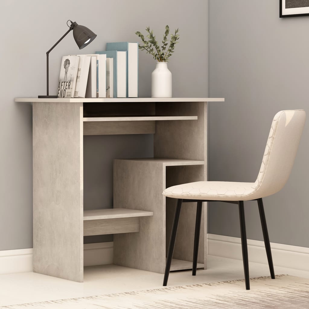 vidaXL Bureau Gris béton 80 x 45 x 74 cm Aggloméré