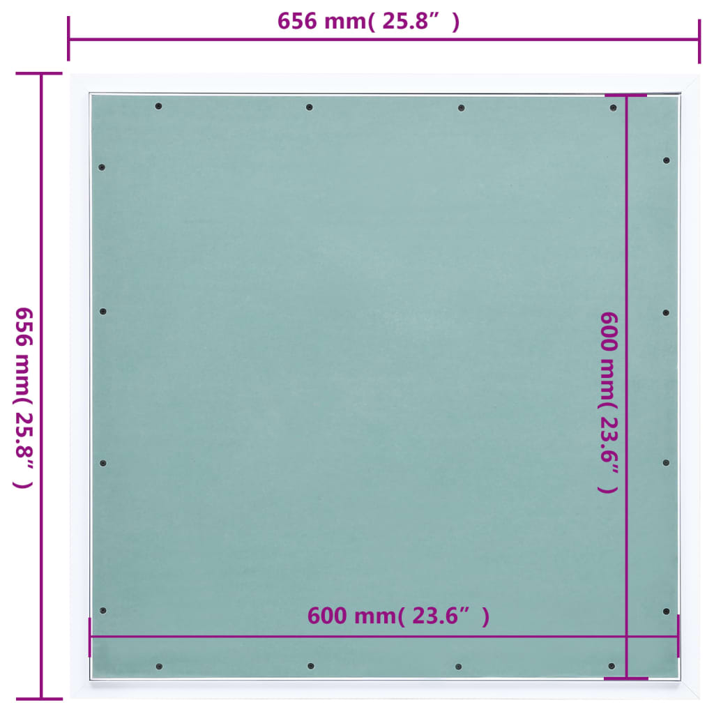 vidaXL Panneau d'accès Cadre en aluminium plaque de plâtre 600x600 mm