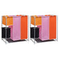 vidaXL Paniers à linge à 3 sections 2 pcs avec un bac de lavage