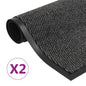 vidaXL Paillassons rectangulaires 2 pcs 40 x 60 cm Anthracite