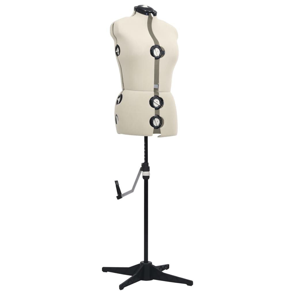 vidaXL Mannequin de robe ajustable pour femme Crème M Taille 40-46
