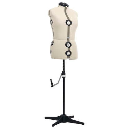 vidaXL Mannequin de robe ajustable pour femme Crème M Taille 40-46