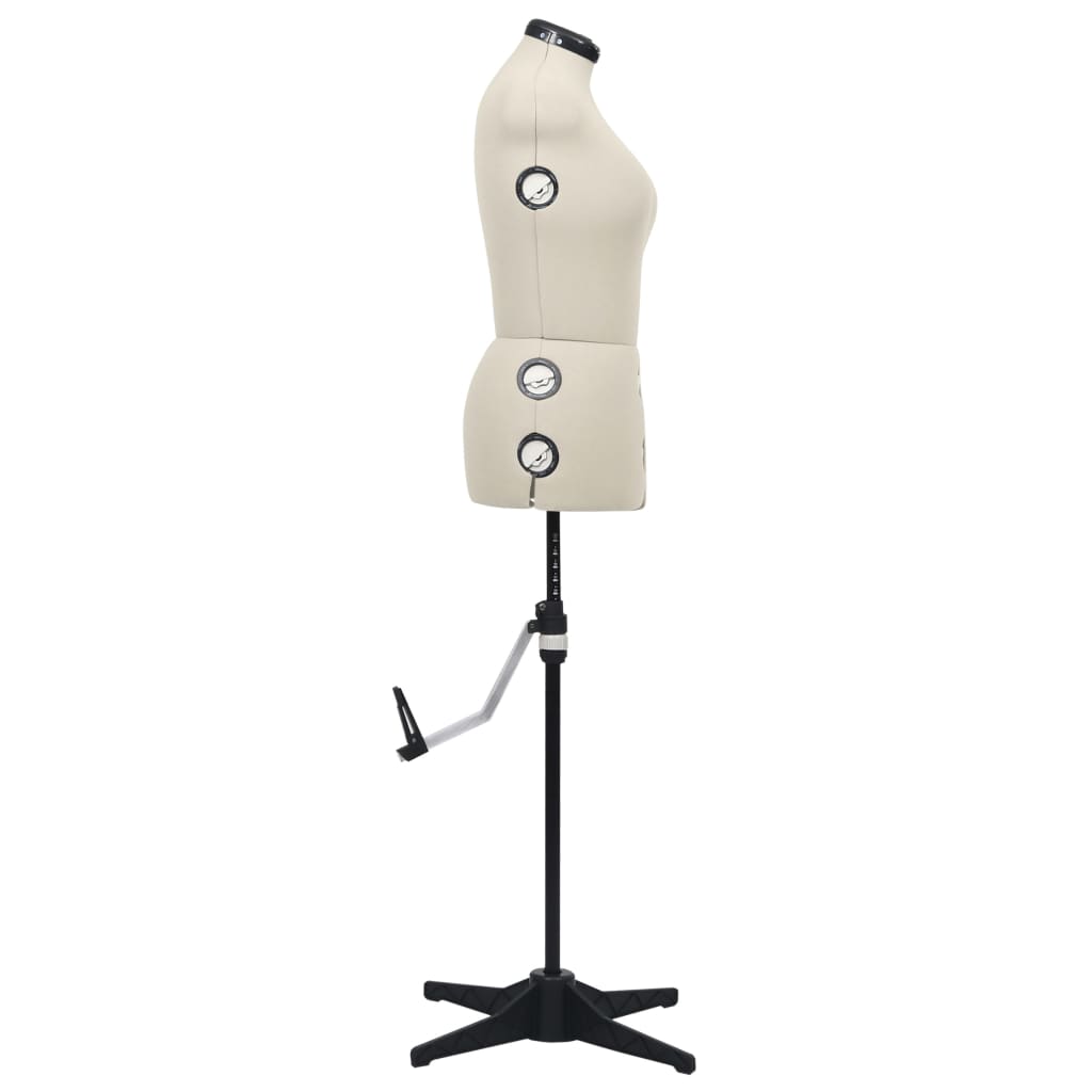 vidaXL Mannequin de robe ajustable pour femme Crème M Taille 40-46