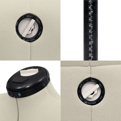 vidaXL Mannequin de robe ajustable pour femme Crème M Taille 40-46